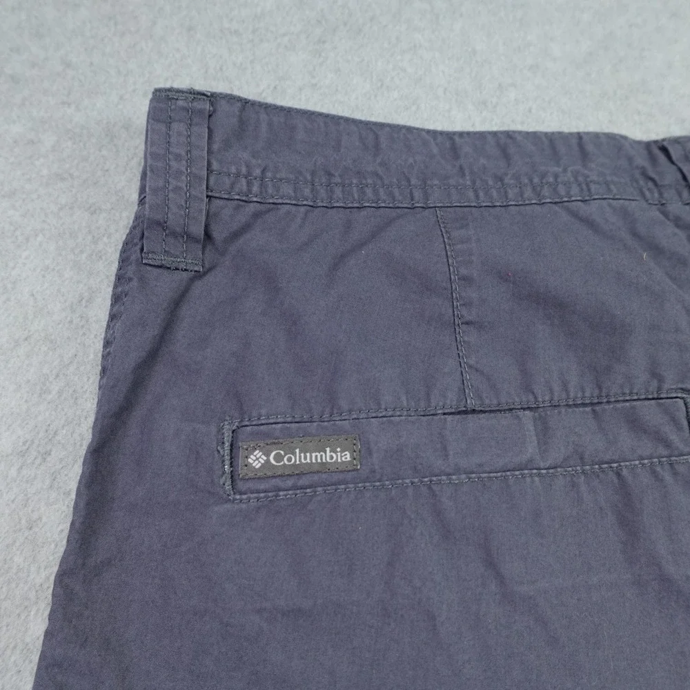 Columbia Shorts Mens 34 Blue Chino Casual Flat Front Cotton Outdoor